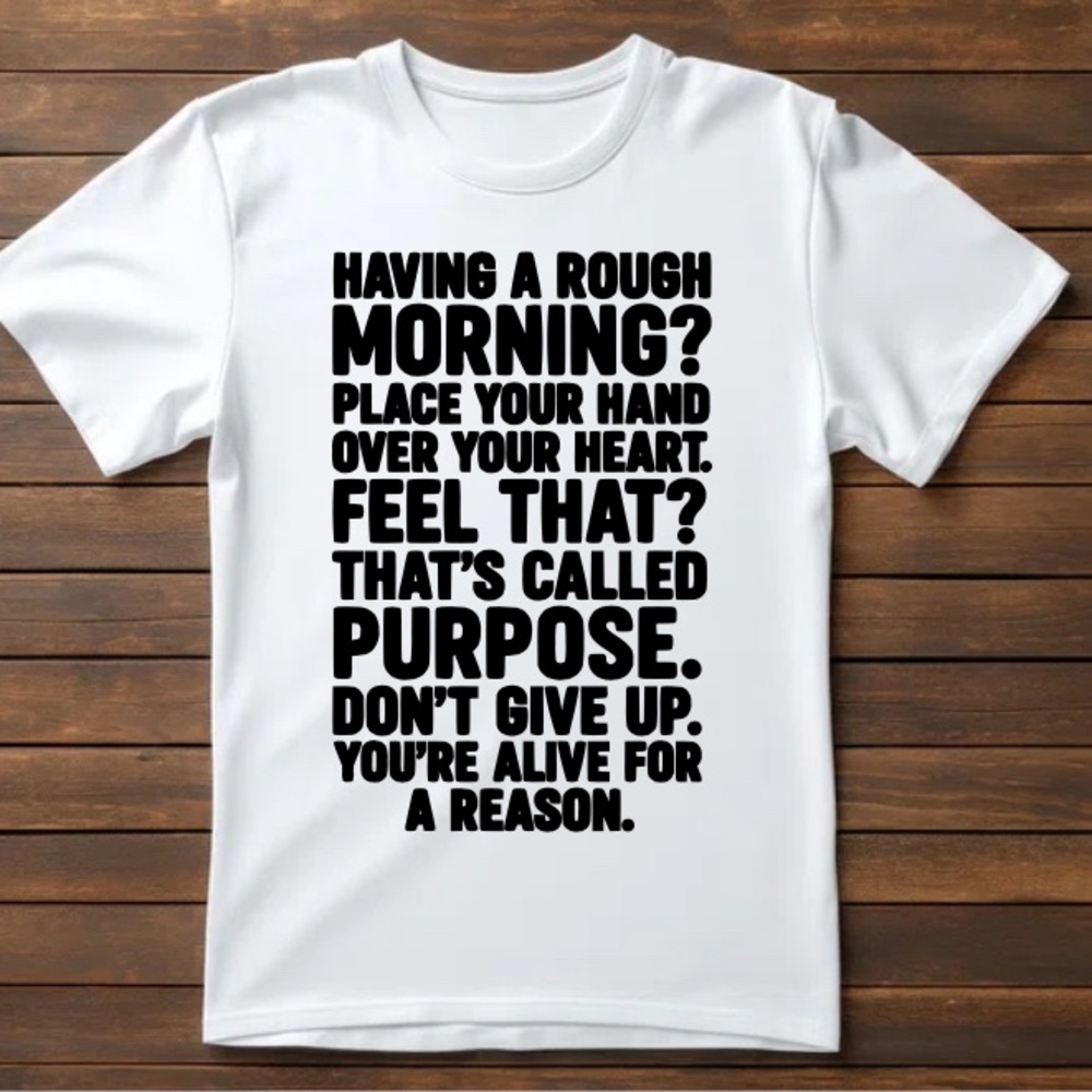 Mental Health Awareness White Tee Heart & Purpose Graphic Shirt